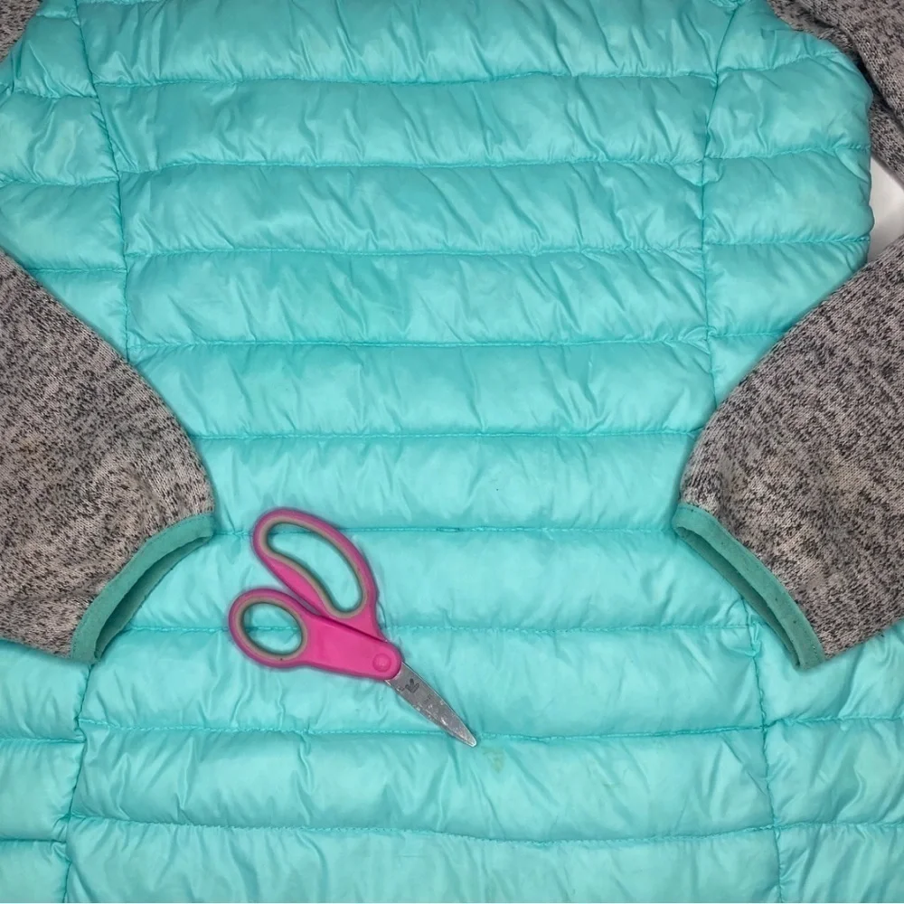 Free Country Mid-Weight Hybrid Down Jacket Turquoise/Grey Sz L